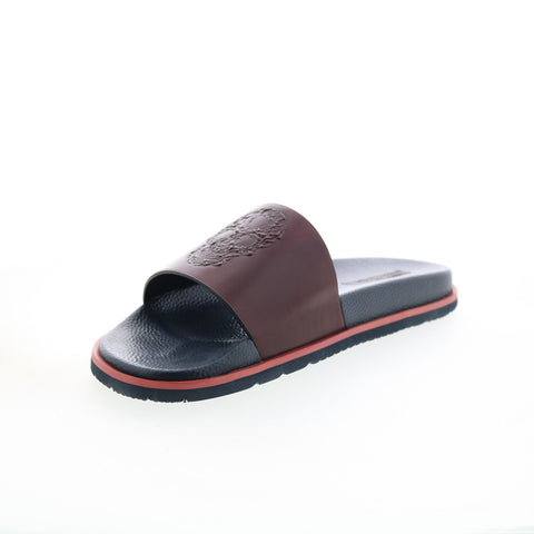 Robert Graham Adrift RG5630F Mens Brown Leather Slip On Slides Sandals Shoes
