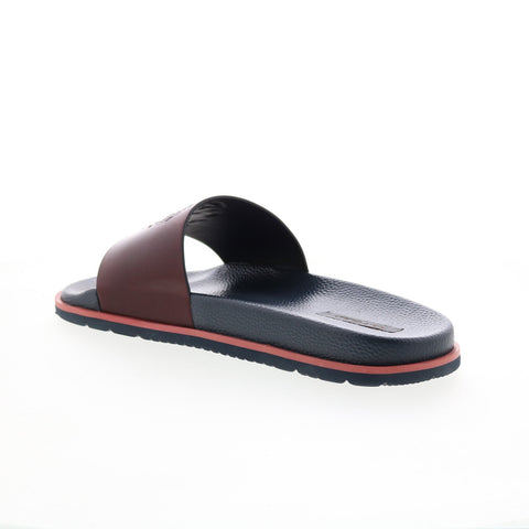Robert Graham Adrift RG5630F Mens Brown Leather Slip On Slides Sandals Shoes