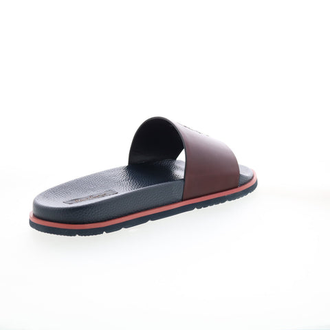 Robert Graham Adrift RG5630F Mens Brown Leather Slip On Slides Sandals Shoes