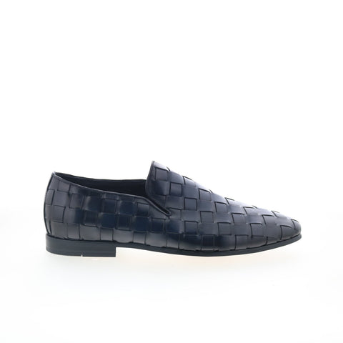 Robert Graham Bay RG5661S Mens Blue Leather Loafers & Slip Ons Casual Shoes
