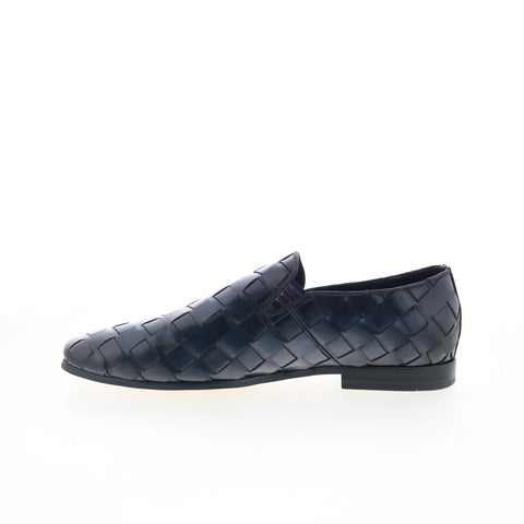 Robert Graham Bay RG5661S Mens Blue Leather Loafers & Slip Ons Casual Shoes