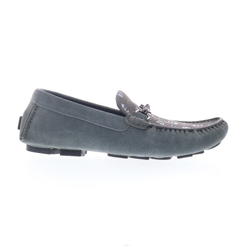 Robert Graham Solar RG5693S Mens Gray Suede Loafers & Slip Ons Moccasin Shoes
