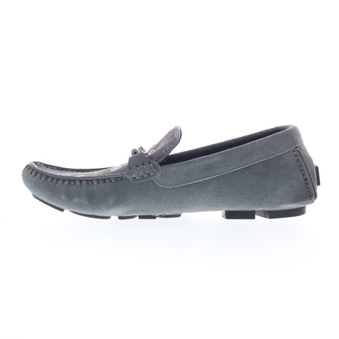 Robert Graham Solar RG5693S Mens Gray Suede Loafers & Slip Ons Moccasin Shoes