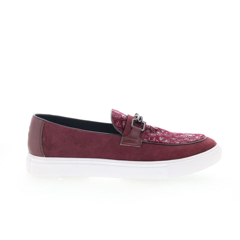 Robert Graham Aries RG5696S Mens Burgundy Loafers & Slip Ons Moccasin Shoes