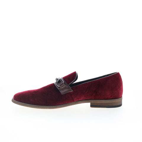 Robert Graham Earth RG5699S Mens Red Suede Loafers & Slip Ons Casual Shoes