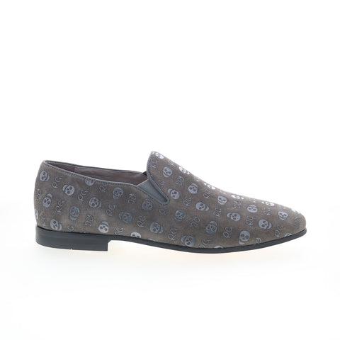 Robert Graham Saturn RG5701S Mens Gray Leather Loafers & Slip Ons Casual Shoes