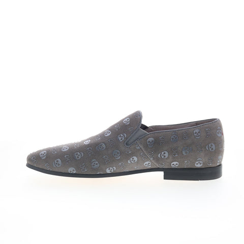Robert Graham Saturn RG5701S Mens Gray Leather Loafers & Slip Ons Casual Shoes