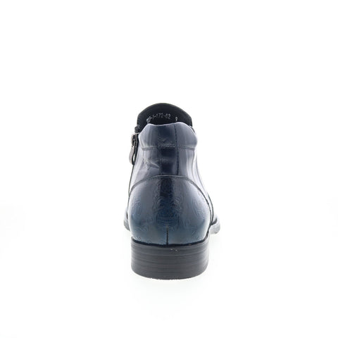 Robert Graham Telescope RG5707B Mens Blue Leather Zipper Casual Dress Boots