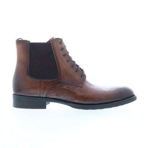 Robert Graham Hyperspace RG5708B Mens Brown Leather Lace Up Casual Dress Boots