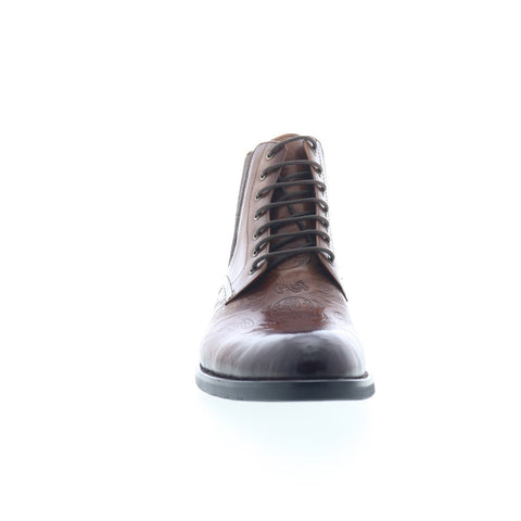 Robert Graham Hyperspace RG5708B Mens Brown Leather Lace Up Casual Dress Boots