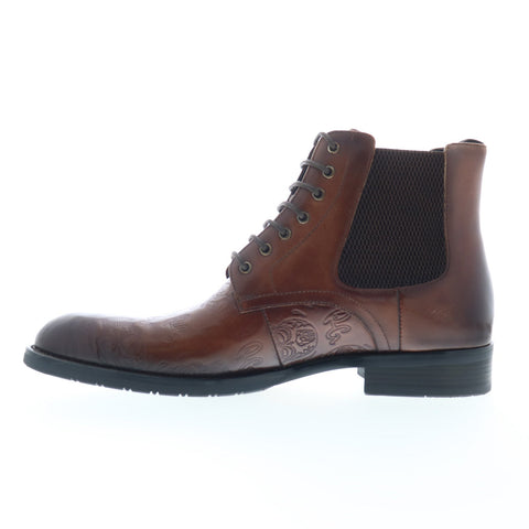 Robert Graham Hyperspace RG5708B Mens Brown Leather Lace Up Casual Dress Boots