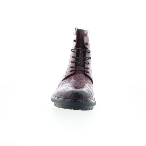 Robert Graham Cosmic RG5711B Mens Burgundy Leather Lace Up Casual Dress Boots
