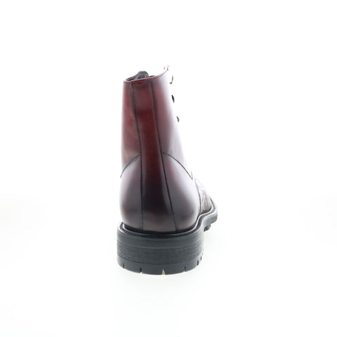 Robert Graham Cosmic RG5711B Mens Burgundy Leather Lace Up Casual Dress Boots