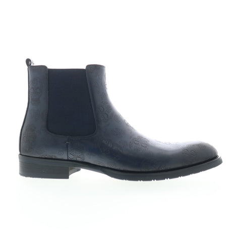 Robert Graham Big Bang RG5712B Mens Blue Leather Slip On Chelsea Boots