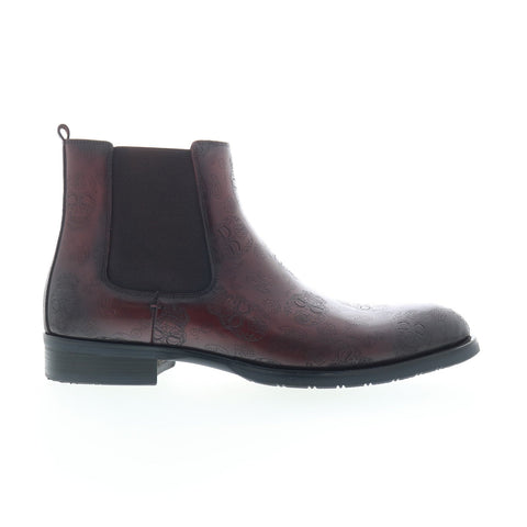 Robert Graham Big Bang RG5712B Mens Burgundy Leather Slip On Chelsea Boots