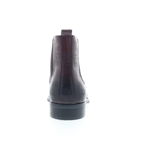 Robert Graham Big Bang RG5712B Mens Burgundy Leather Slip On Chelsea Boots