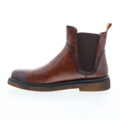 Robert Graham Nova RG5713B Mens Brown Leather Slip On Chelsea Boots