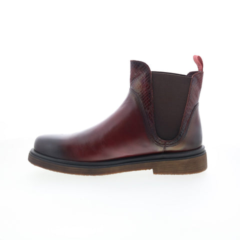 Robert Graham Nova RG5713B Mens Burgundy Leather Slip On Chelsea Boots