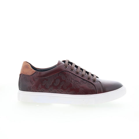 Robert Graham Forsan RG5716L Mens Burgundy Leather Lifestyle Sneakers Shoes