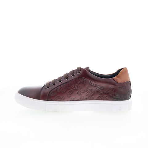 Robert Graham Forsan RG5716L Mens Burgundy Leather Lifestyle Sneakers Shoes