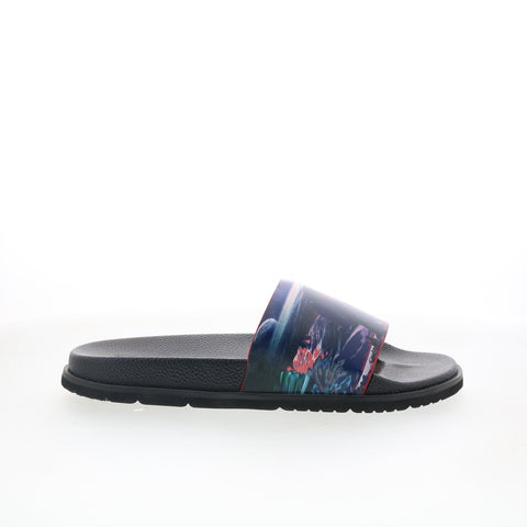 Robert Graham Adrian RG5725F Mens Black Leather Slip On Slides Sandals Shoes