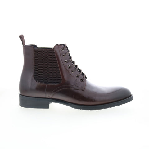 Robert Graham Bixby RG5736B Mens Brown Leather Lace Up Casual Dress Boots