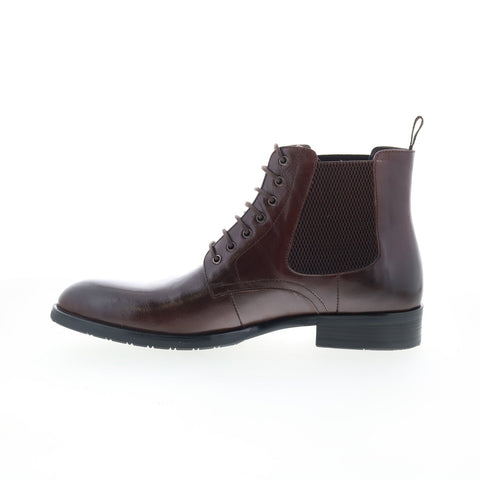 Robert Graham Bixby RG5736B Mens Brown Leather Lace Up Casual Dress Boots