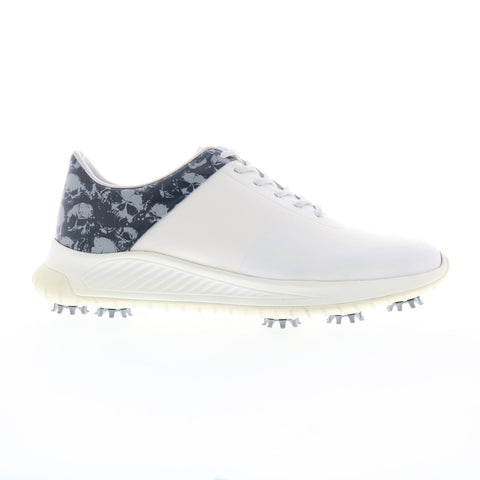 Robert Graham Crockett RG5758G Mens White Leather Lace Up Athletic Golf Shoes