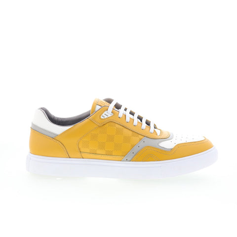 Robert Graham Caine RG5771L Mens Yellow Leather Lifestyle Sneakers Shoes