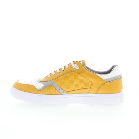 Robert Graham Caine RG5771L Mens Yellow Leather Lifestyle Sneakers Shoes