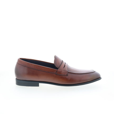Robert Graham Doom RG5774S Mens Brown Leather Loafers & Slip Ons Penny Shoes