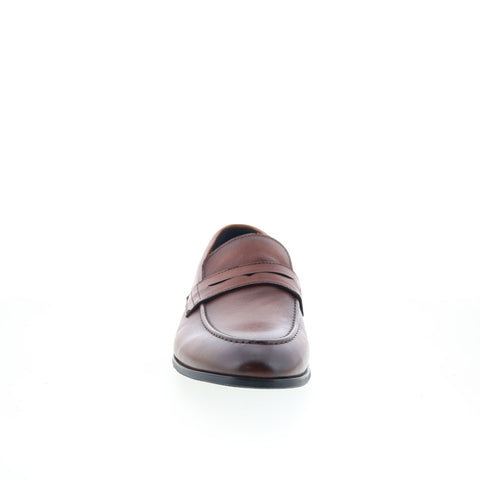 Robert Graham Doom RG5774S Mens Brown Leather Loafers & Slip Ons Penny Shoes