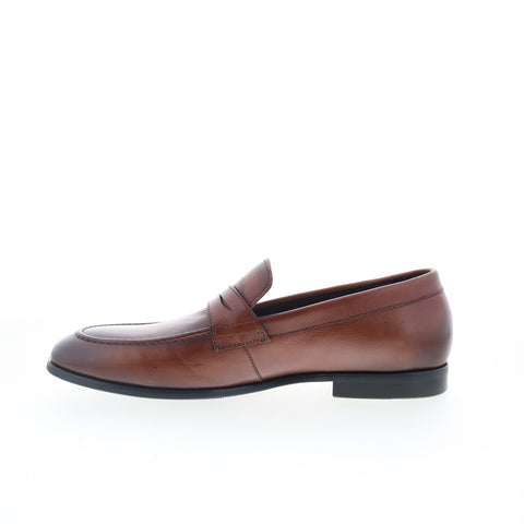 Robert Graham Doom RG5774S Mens Brown Leather Loafers & Slip Ons Penny Shoes