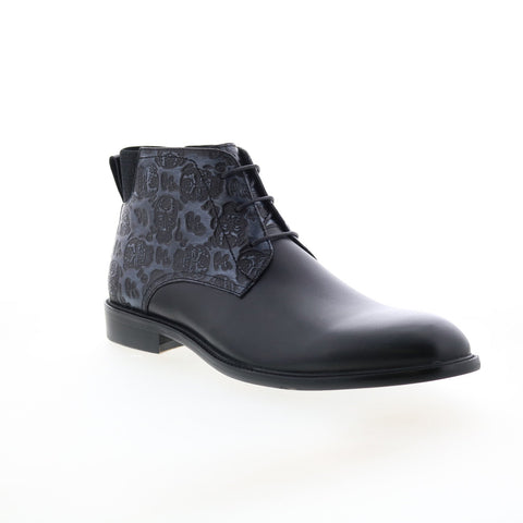 Robert Graham Stinger RG5821B Mens Black Leather Lace Up Casual Dress Boots 