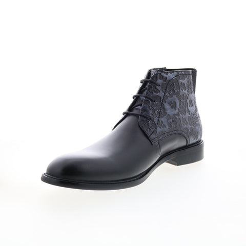 Robert Graham Stinger RG5821B Mens Black Leather Lace Up Casual Dress Boots 