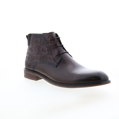 Robert Graham Stinger RG5821B Mens Brown Leather Lace Up Casual Dress Boots