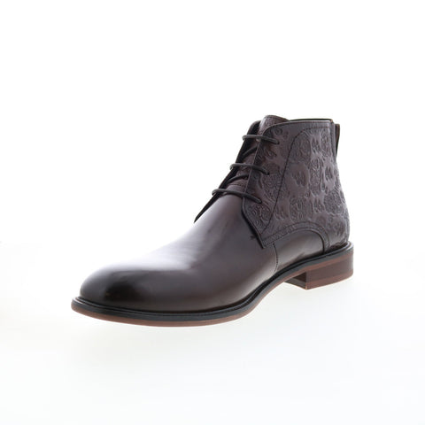 Robert Graham Stinger RG5821B Mens Brown Leather Lace Up Casual Dress Boots