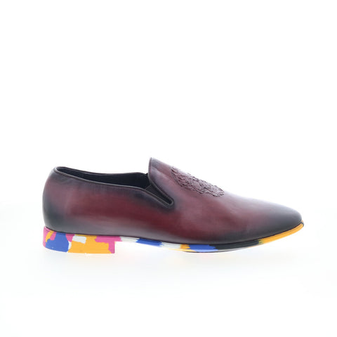 Robert Graham Fairchild RG5844S Mens Burgundy Loafers & Slip Ons Casual Shoes
