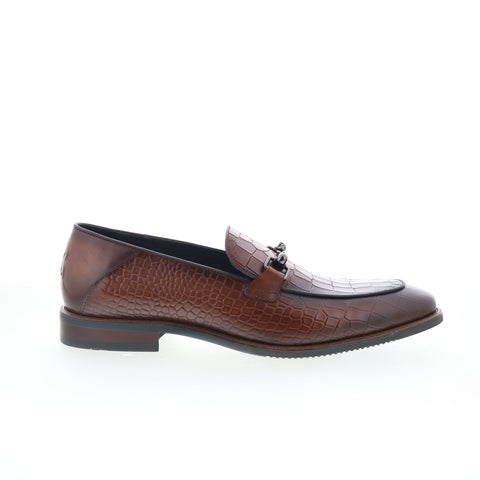 Robert Graham Amico RG5877S Mens Brown Leather Loafers & Slip Ons Casual Shoes