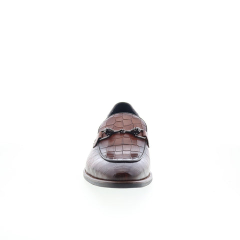 Robert Graham Amico RG5877S Mens Brown Leather Loafers & Slip Ons Casual Shoes