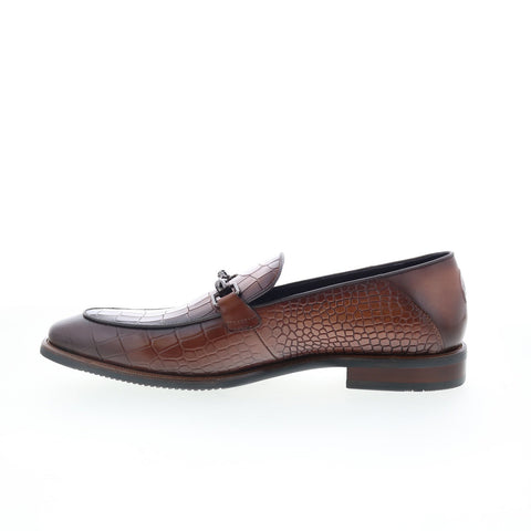 Robert Graham Amico RG5877S Mens Brown Leather Loafers & Slip Ons Casual Shoes