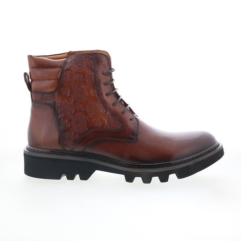 Robert Graham Geneva RG5898B Mens Brown Leather Leather Casual Dress Boots