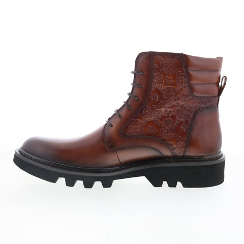 Robert Graham Geneva RG5898B Mens Brown Leather Leather Casual Dress Boots