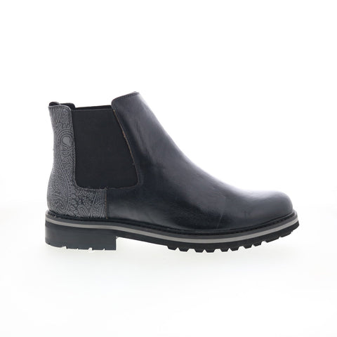 Robert Graham Yates RGB5417 Mens Black Leather Slip On Chelsea Boots