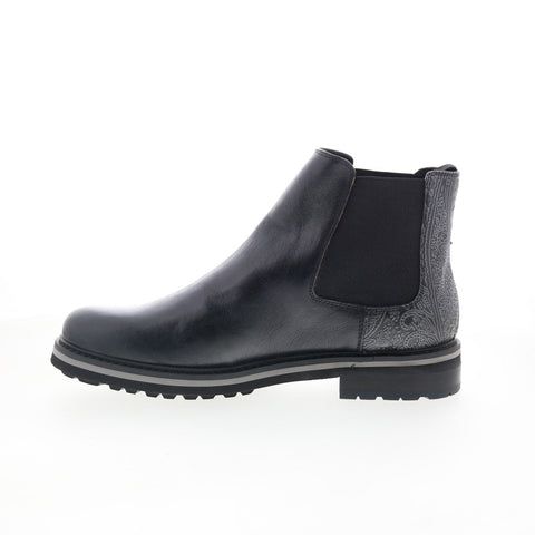Robert Graham Yates RGB5417 Mens Black Leather Slip On Chelsea Boots