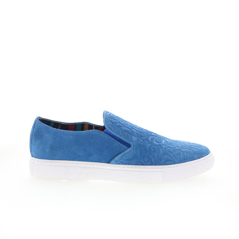 Robert Graham Cormac RGS5182 Mens Blue Suede Slip On Lifestyle Sneakers Shoes