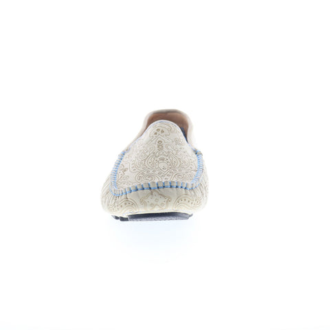 Robert Graham RGS5234 Mens Beige Leather Loafers & Slip Ons Moccasin Shoes