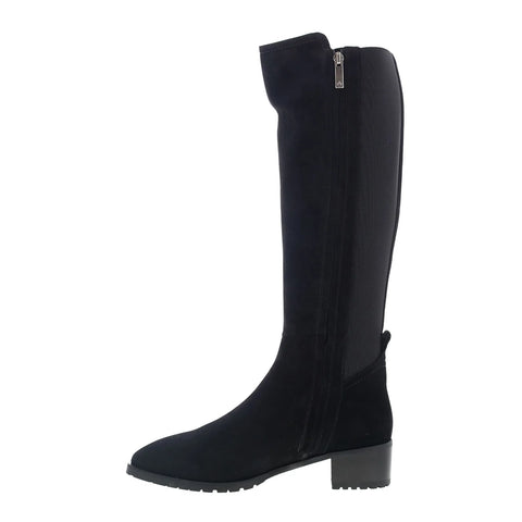 Aquatalia Rhegan L569301 Womens Black Suede Zipper Knee High Boots