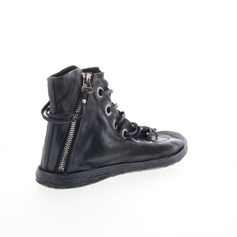 A.S. 98 Rhett Womens Black Leather Zipper Strap Sandals Shoes