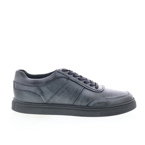 Studio Belvedere RHO Mens Black Leather Lace Up Lifestyle Sneakers Shoes